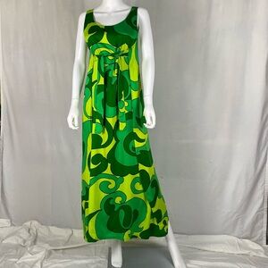 Vintage 1960s Tahiti Imports wraparound maxi resort dress.